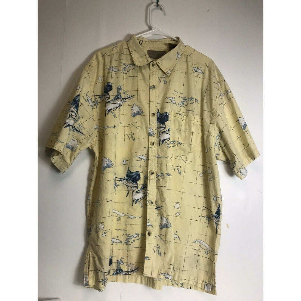 Clearwater Outfitters Size XXL Button Down Shirt Fishing White/Blue